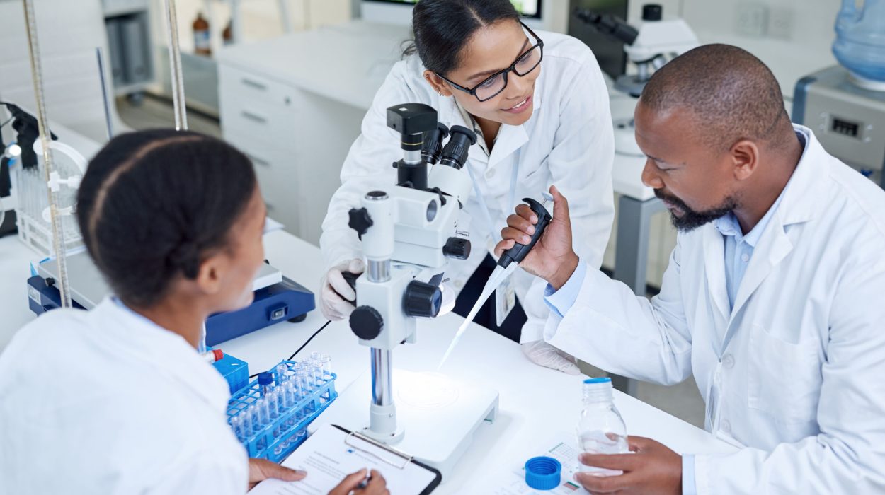 Shot of a group of scientists working together in a lab